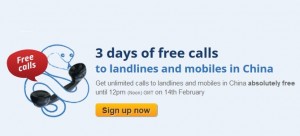 Free Calls to China