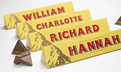 Free Personalised Toblerone Bar