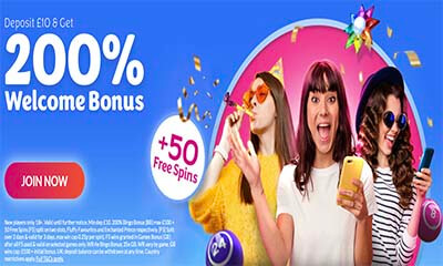 200 Bingo Bonus max 100 + 50 Free Spins