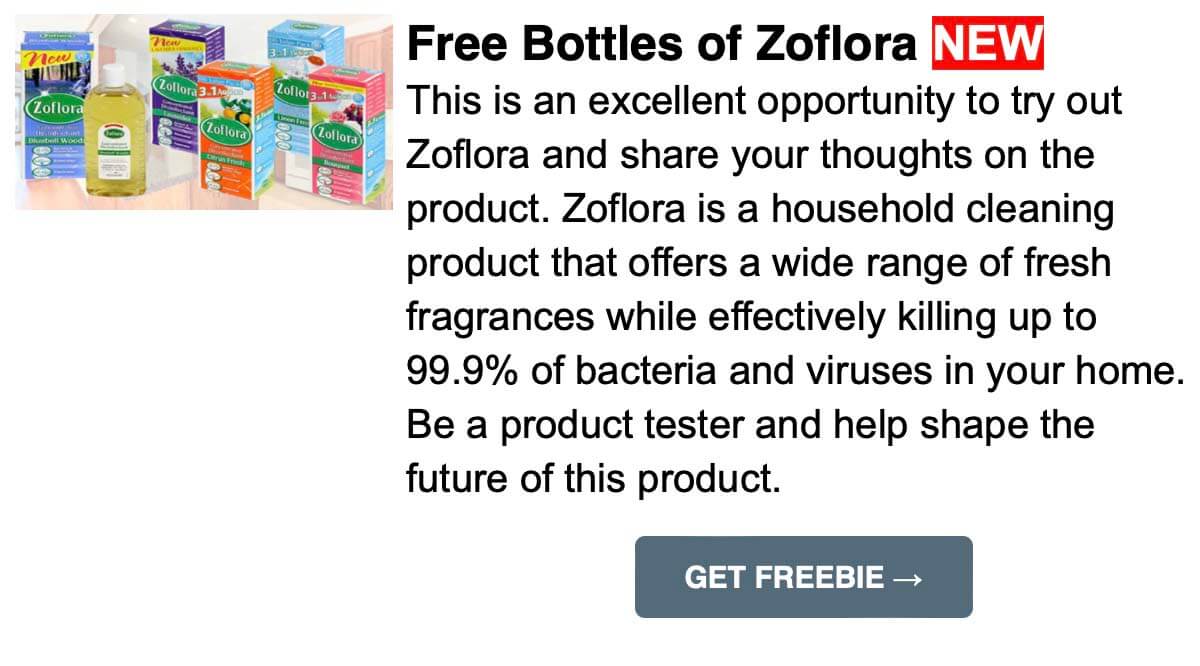 Free Bottles of Zoflora