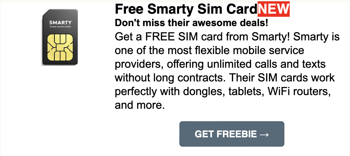 Free Smarty Sim Card