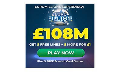 Free EuroMillions Tickets – Huge £108M Jackpot!